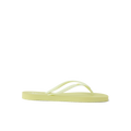Seaside Square Toe women's lime sherbet flip flop facing right, showing side profile with cushioned sole for beach comfort