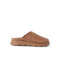 Vista Luxe Mariana women's brown slip-on sandal facing left with cushioned sole and arch support, beach-inspired comfort.