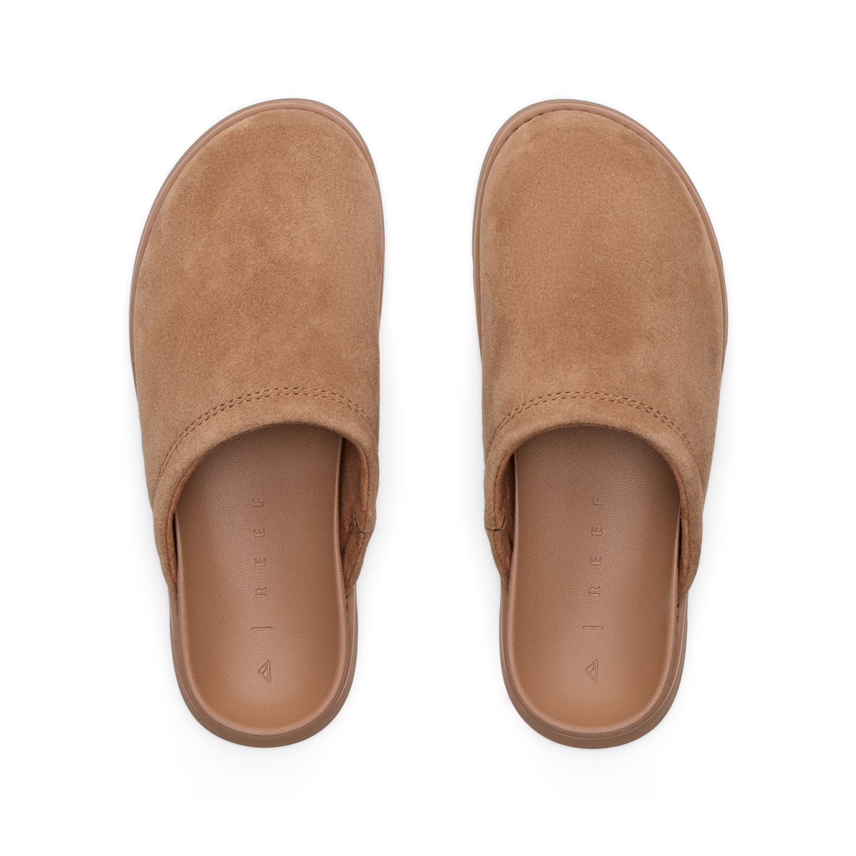 Vista Luxe Mariana women's slip-on shoes facing upward, soft brown with cushioned footbeds for beach-inspired comfort.