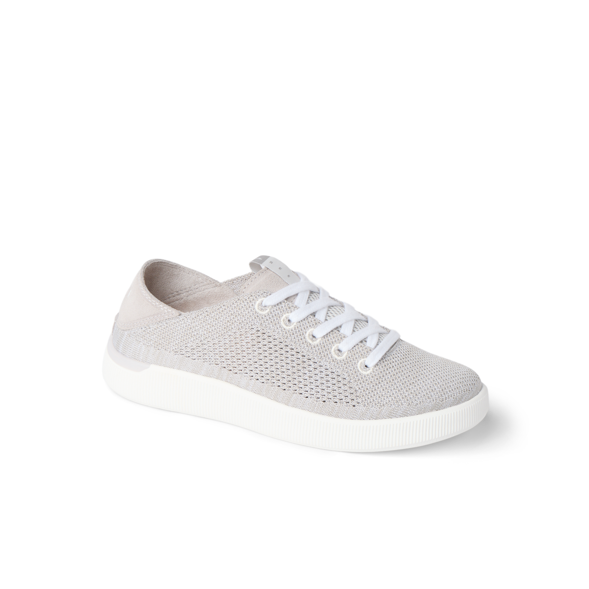 Reef Neptune women's lightweight sneaker angled right with breathable light grey fabric and cushioned arch support