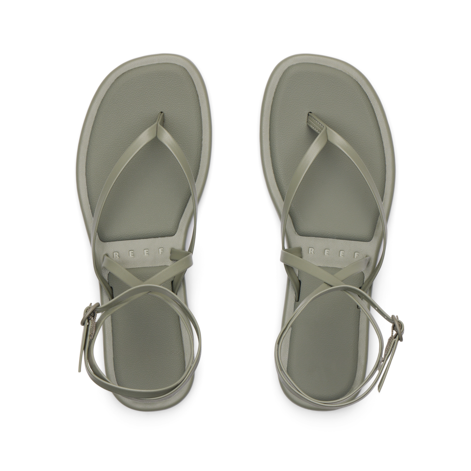 Willow Quinn women's comfortable sandals in muted green with ankle straps, perfect for everyday casual wear.
