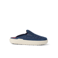 Rambler Kicker mule facing right in navy with cushioned memory foam footbed and lightweight EVA sole for everyday comfort