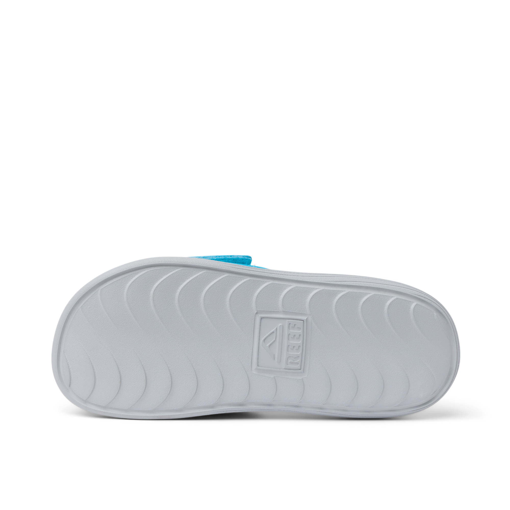 Kids Salty Slide showing the bottom sole facing up, durable water-friendly slide designed for boys aged 5-10 years.