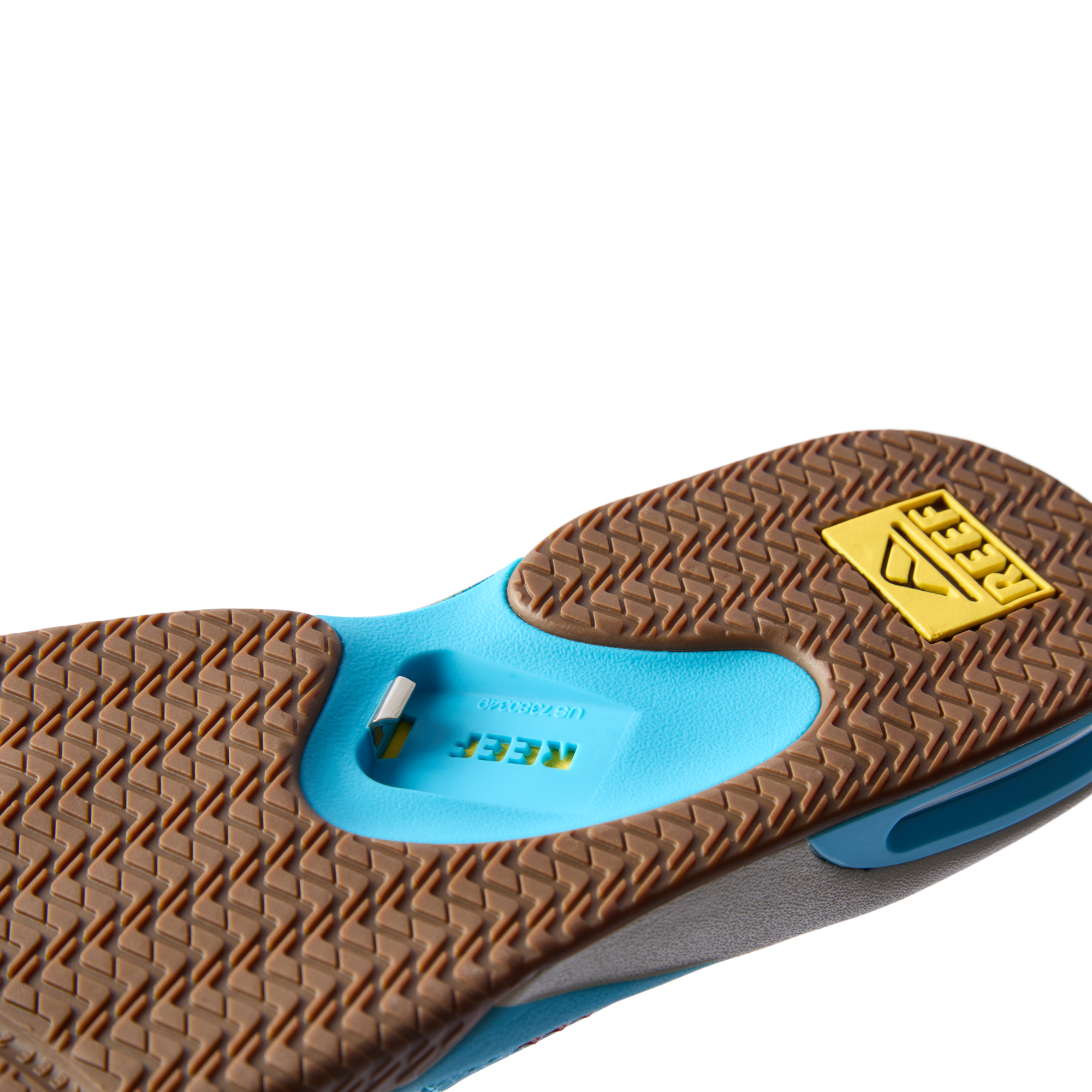 Close-up of the bottom sole facing up of the Fanning men’s sandal, showing durable tread and cushioned footbed design.