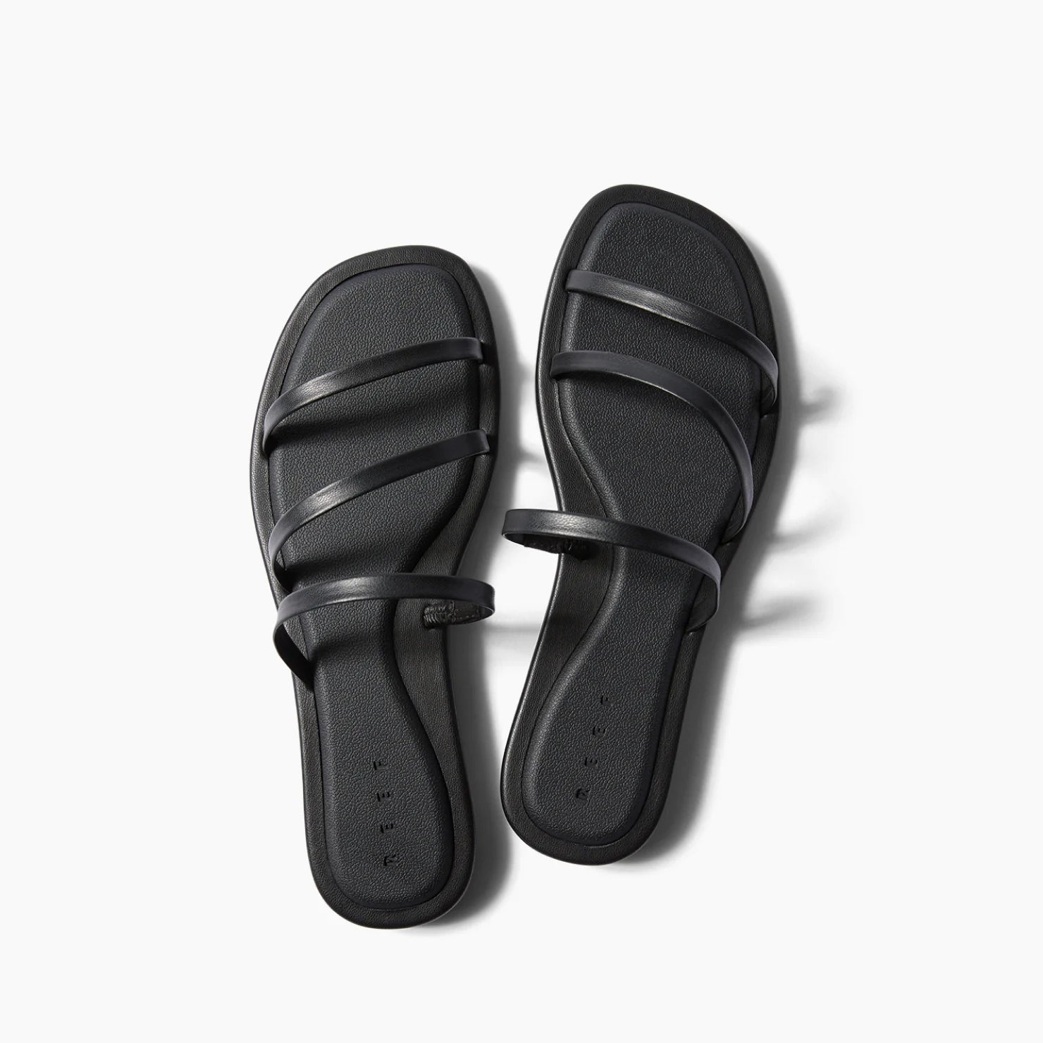 Willow Ava black women's sandals top view facing upward with soft-rebound cushioning and anatomical arch support