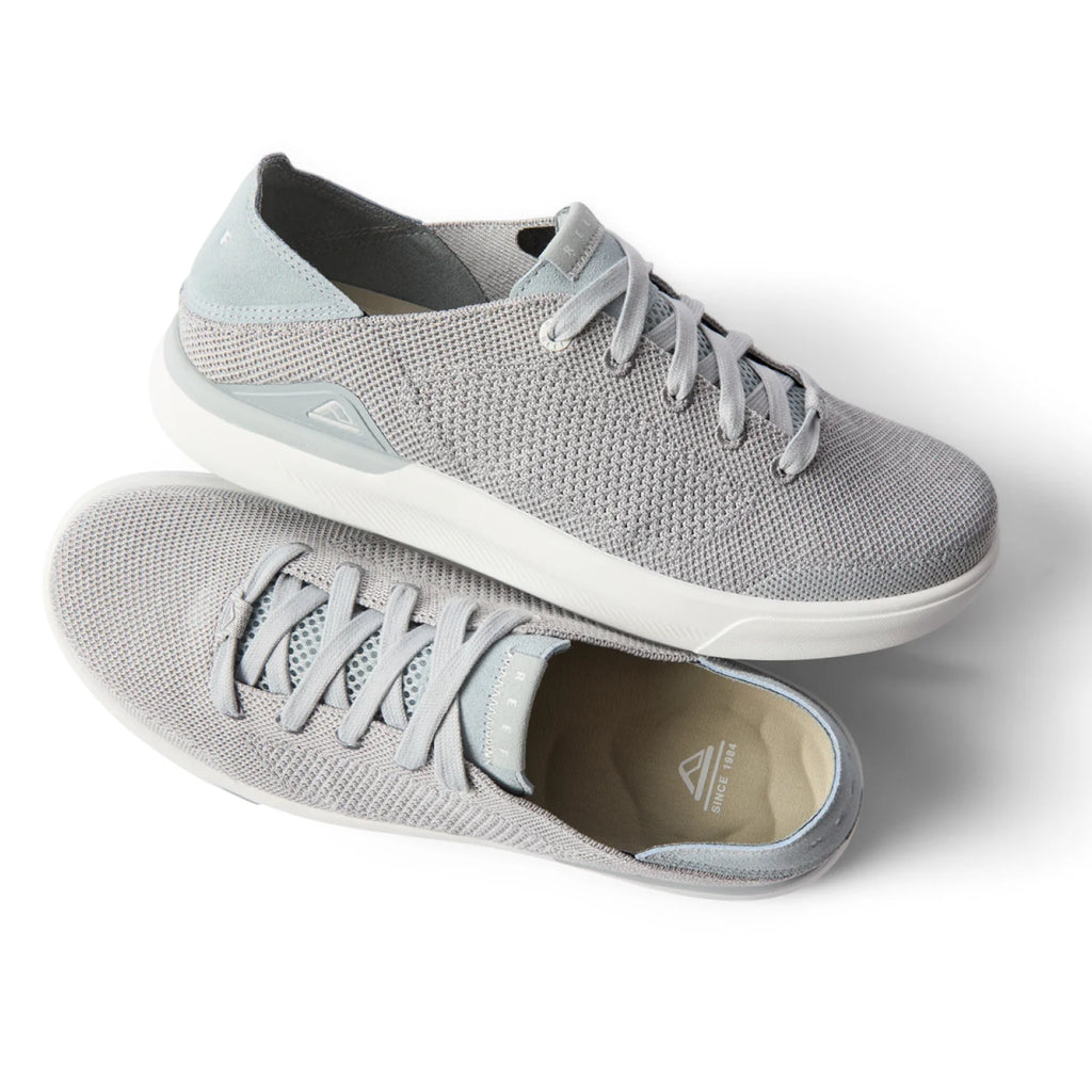 Neptune HT men's grey sneaker facing right with lace-up closure, breathable knit upper, and REEFlex cushioning for all-day comfort