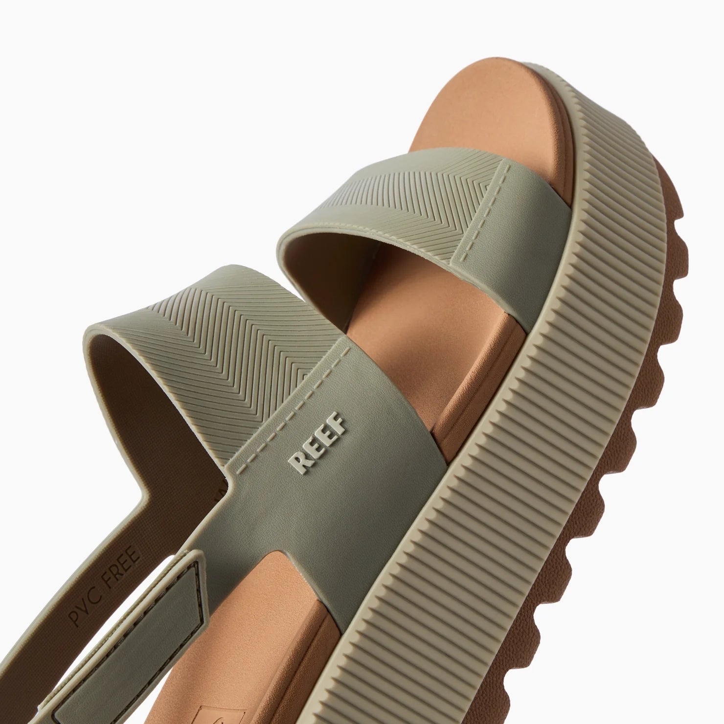 Close-up of left Water Vista Higher sandal facing right, showing adjustable ankle strap and cushioned platform sole.
