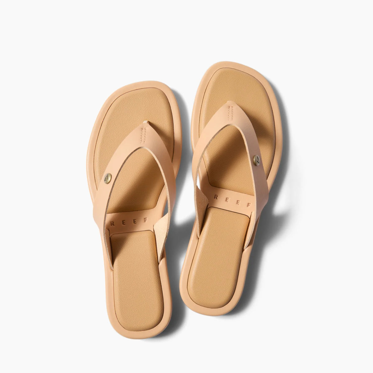 Top view of Willow Ella women’s tan platform sandals facing upward with soft-rebound cushioning and arch support