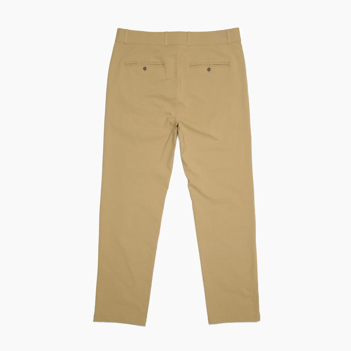 Back view of men's Carrick Stretch Pant in tan, showcasing durable fabric and comfortable tailored fit.