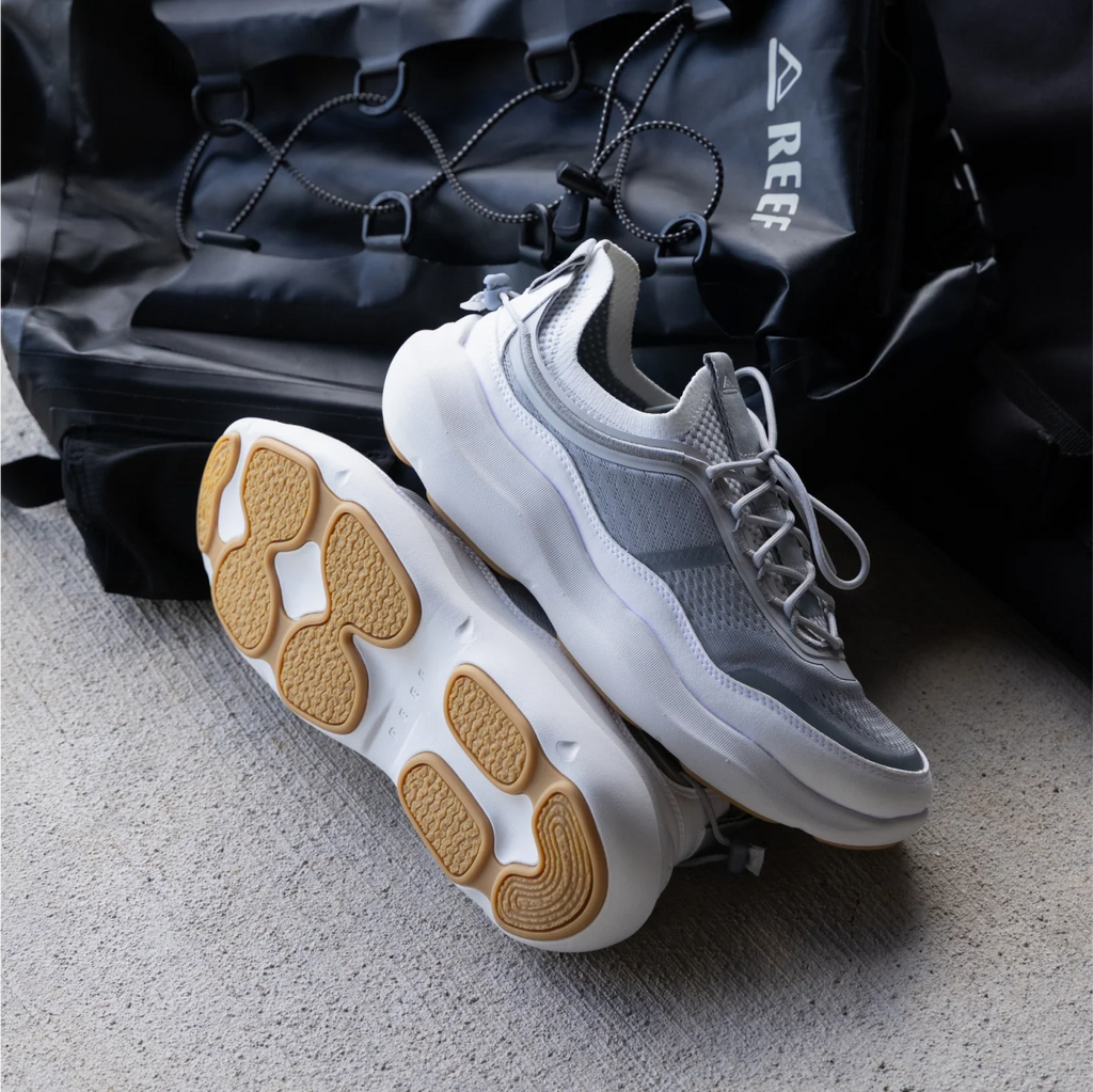Shorebreak TRV men's sneaker facing right showing outer side and sole with cushioned arch support and water-friendly design.