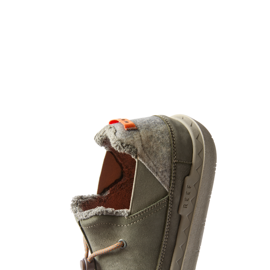 Rambler shoe facing left showing plush collar, durable water-friendly materials, and cushioned sole with arch support