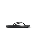 Cushion Slim black flip flop facing left, showing side profile with anatomical arch support and soft cushioning.