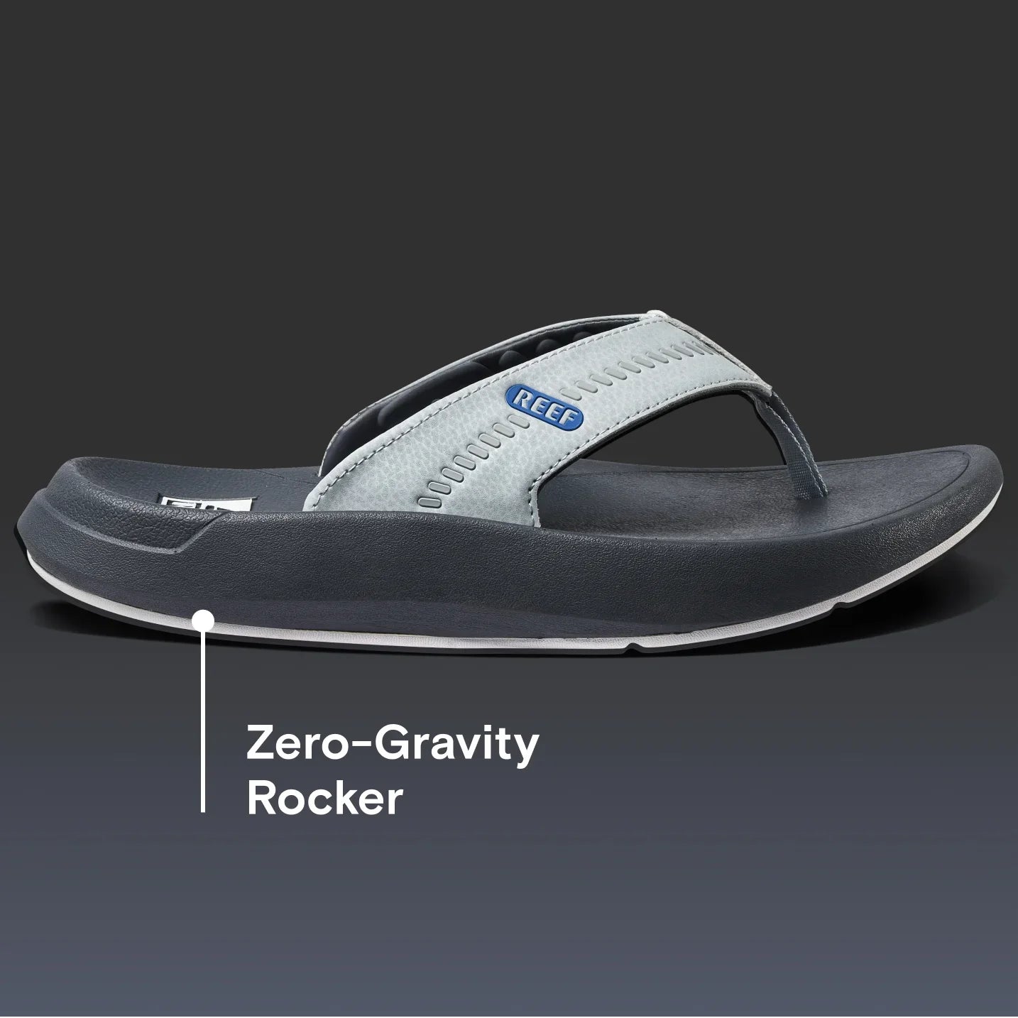 Side view of the men's Cruiser sandal facing right, showing cushioned arch support and soft footbed for beach comfort.